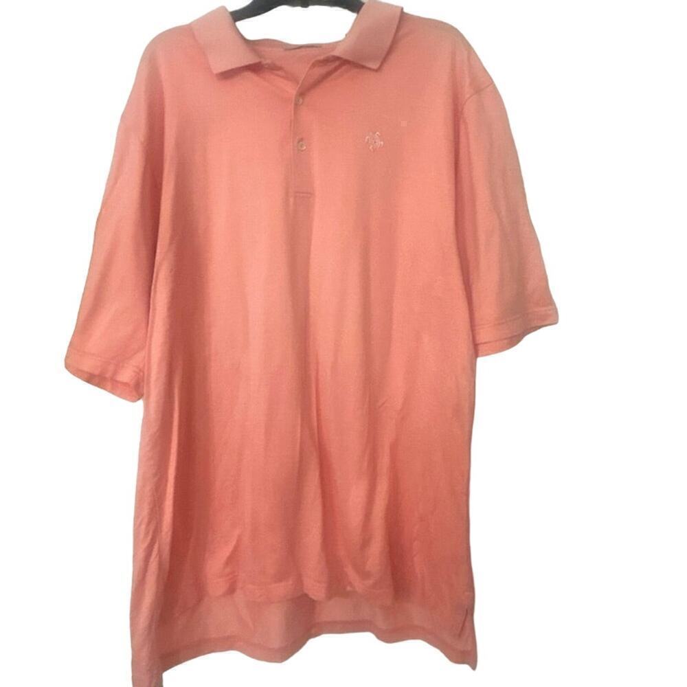 PETER MILLAR Coral Polo Shirt Turtle Logo 100% Cotton Size XXL